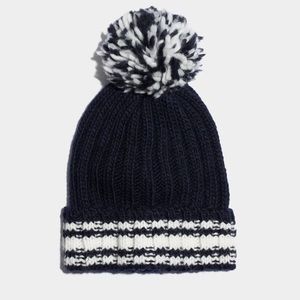 Navy Madewell Beanie with Pom Pom